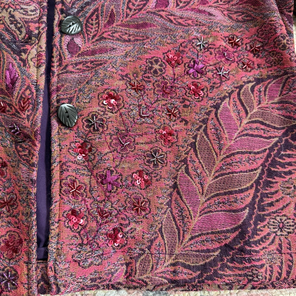 Beaded Wool Button-Up Jacket - Picture 4 of 10